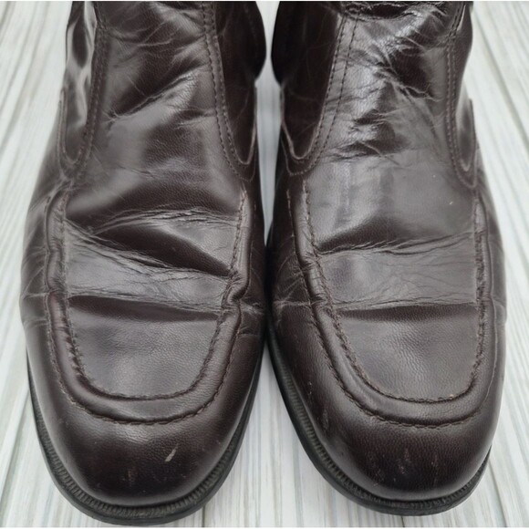 Botany 500 Men\'s Ankle Beatle Boots Sz 10M Brown Leather Side Zip Mid-Century main image 6